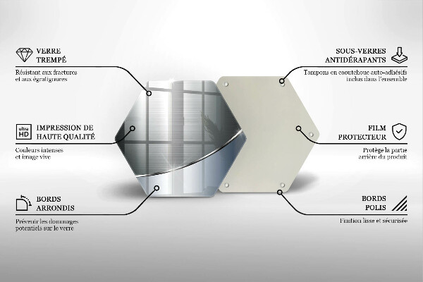 Glas Herdabdeckplatte Abstraktionsmuster aus Metall