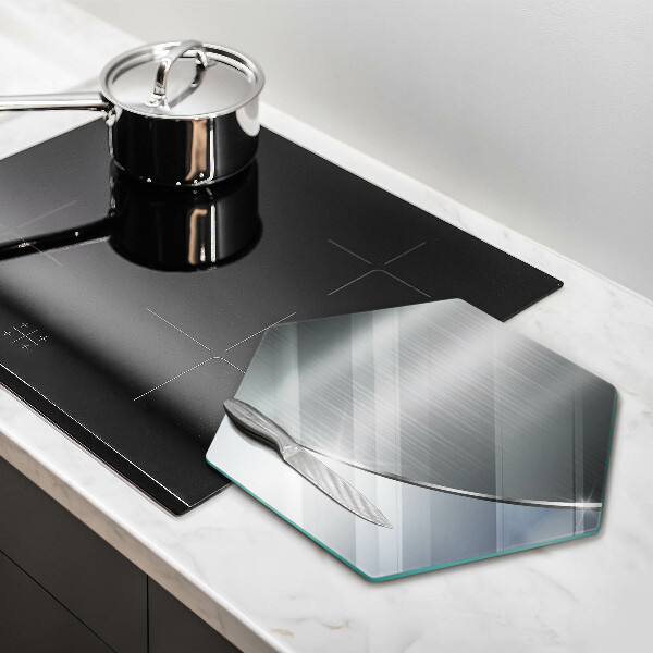 Glas Herdabdeckplatte Abstraktionsmuster aus Metall