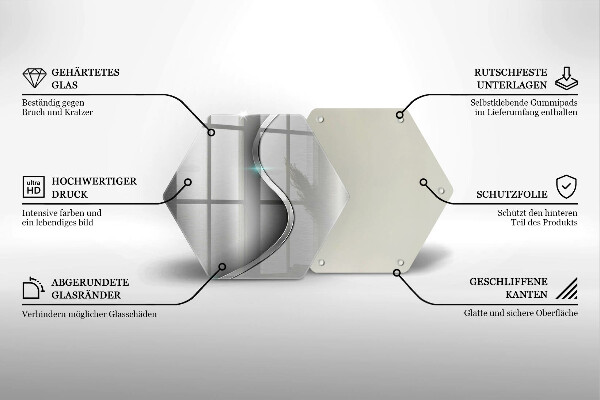 Glas Ceranfeldabdeckung Abstraktes silbernes Metall