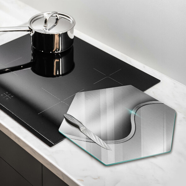 Glas Ceranfeldabdeckung Abstraktes silbernes Metall