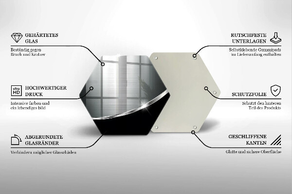 Glas Ceranfeldabdeckung Abstraktion mit Metall