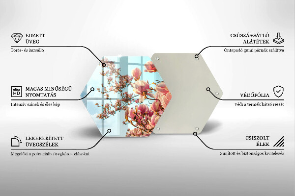 Glas Herdabdeckplatte Rosa Blumenbaum