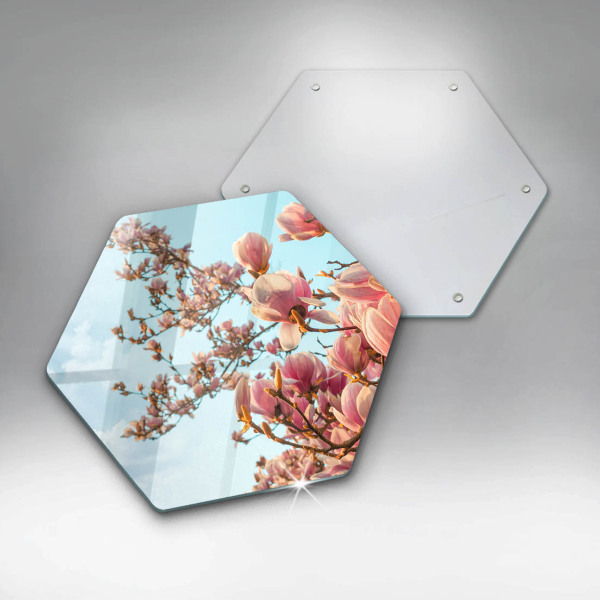 Glas Herdabdeckplatte Rosa Blumenbaum