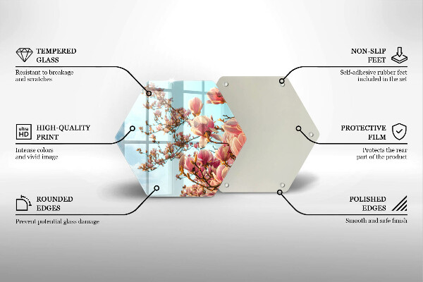 Glas Herdabdeckplatte Rosa Blumenbaum