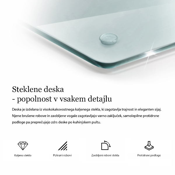 Glas Herdabdeckplatte 2x30x52 cm