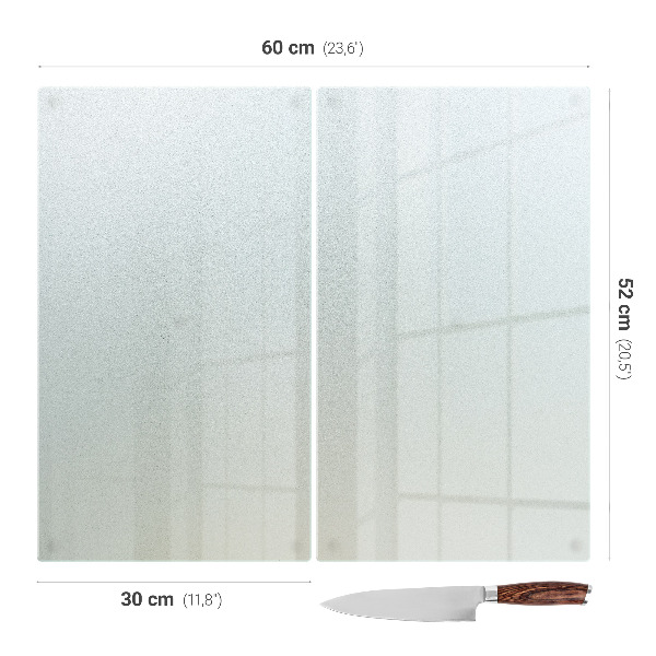 Doppeltes Glas-Schneidebrett 30 x 52 cm, 2er-Set