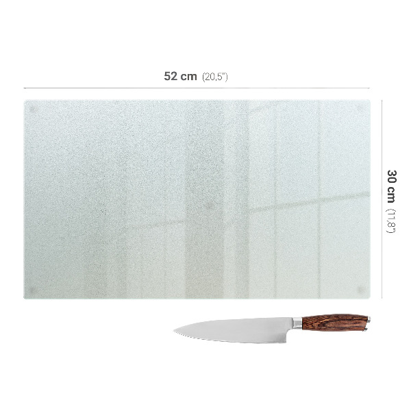 Rechteckiges Schneidebrett aus Glas 52 x 30 cm