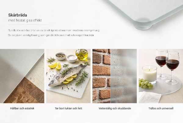 Rechteckiges Schneidebrett mit individuellem Druck in der Größe 60 x 52 cm