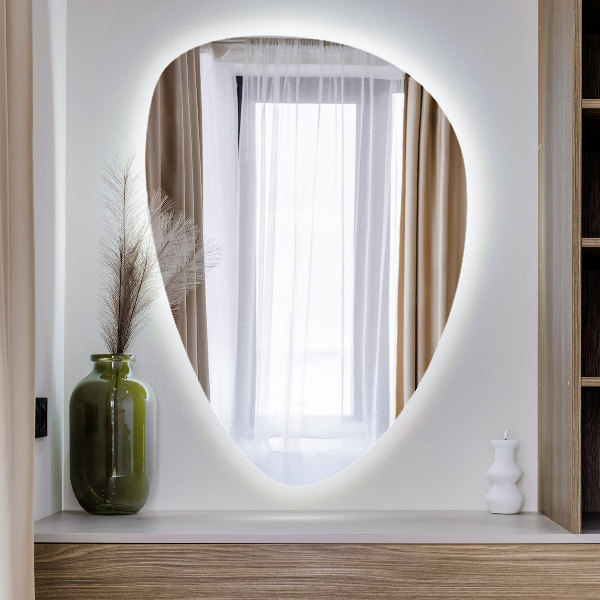 Ei-Spiegel mit LED-Beleuchtung 50x70 cm