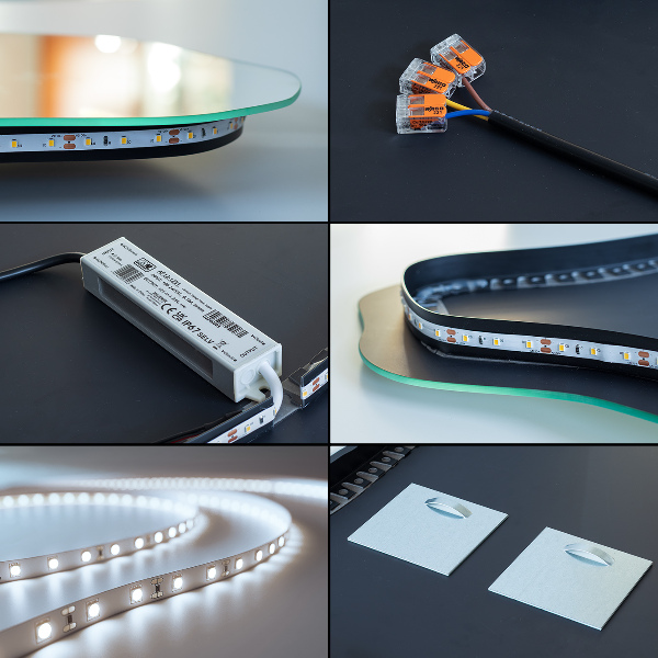 Ei-Spiegel mit LED-Beleuchtung 50x70 cm