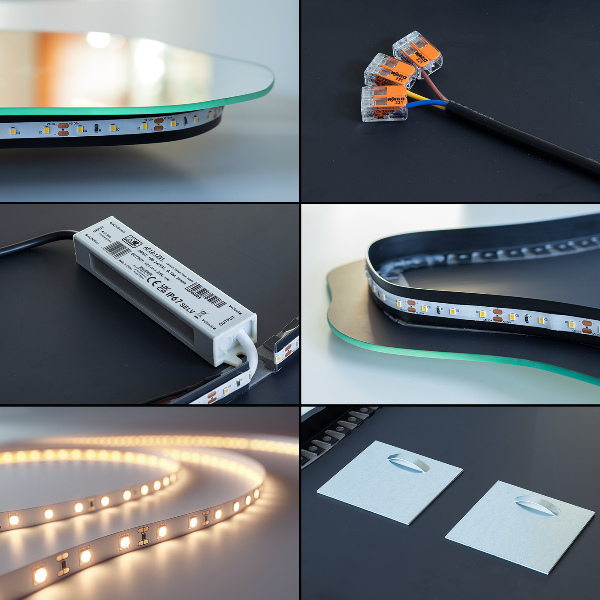 Eiförmiger LED-Spiegel 57x80 cm