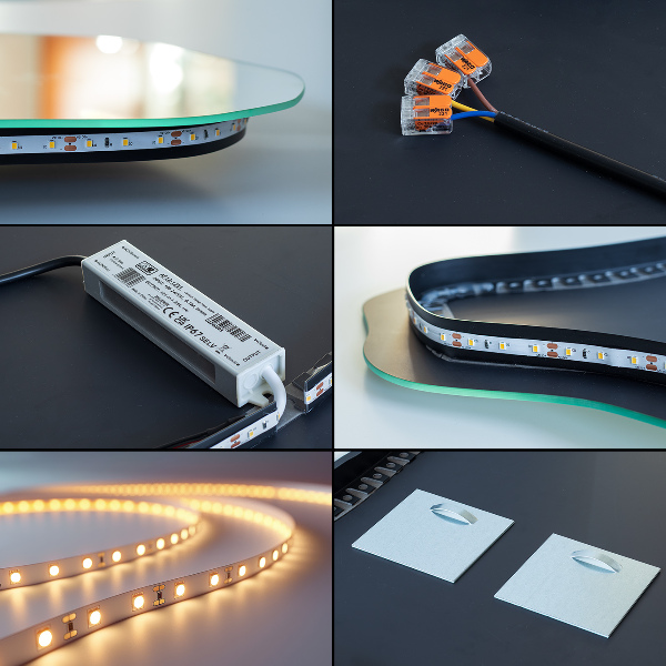 LED Spiegel in asymmetrischer Eiform 64x90 cm