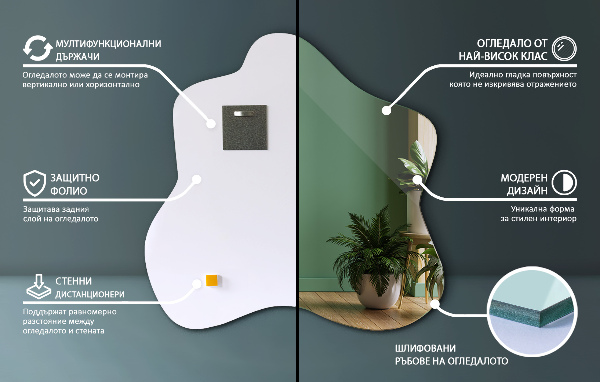 Spiegel Klecks asymmetrischer 58x58 cm