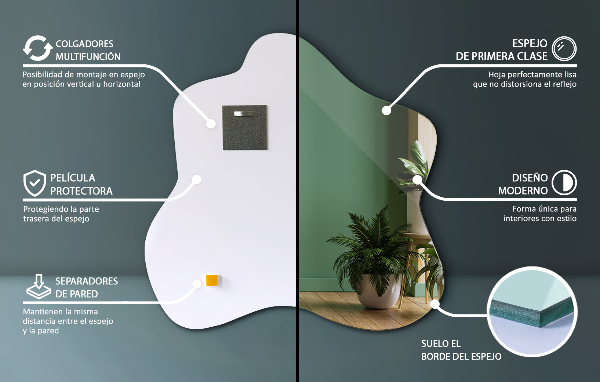 Spiegel Klecks asymmetrischer 68x67 cm