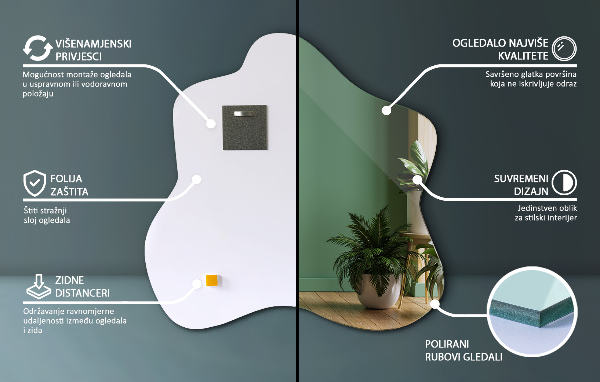 Spiegel Klecks asymmetrischer 68x67 cm