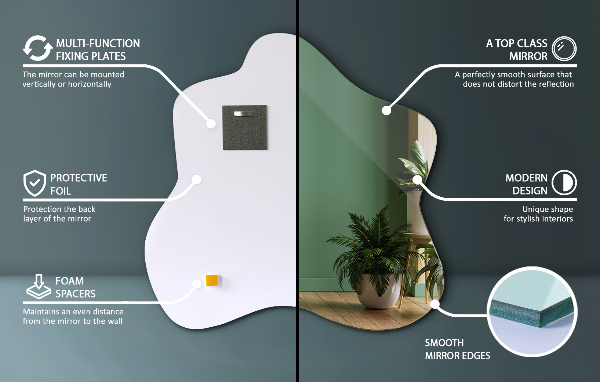 Spiegel Klecks asymmetrischer 68x67 cm