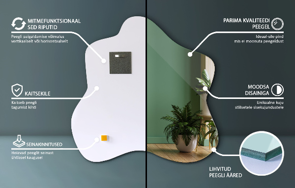 Spiegel Klecks asymmetrischer 77x77 cm