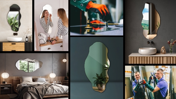 Unförmiger Spiegel Fleck 40x80