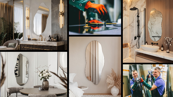 Asymmetrischer spiegel dekorativ für die Wand 35x80 cm