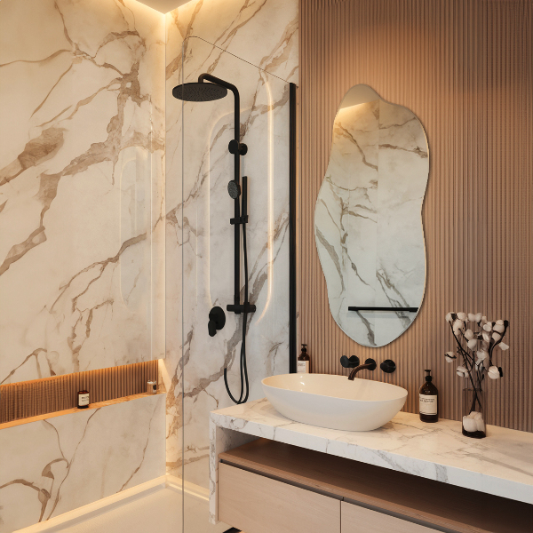 Asymetrischer spiegel ohne Rahmen 40x90 cm