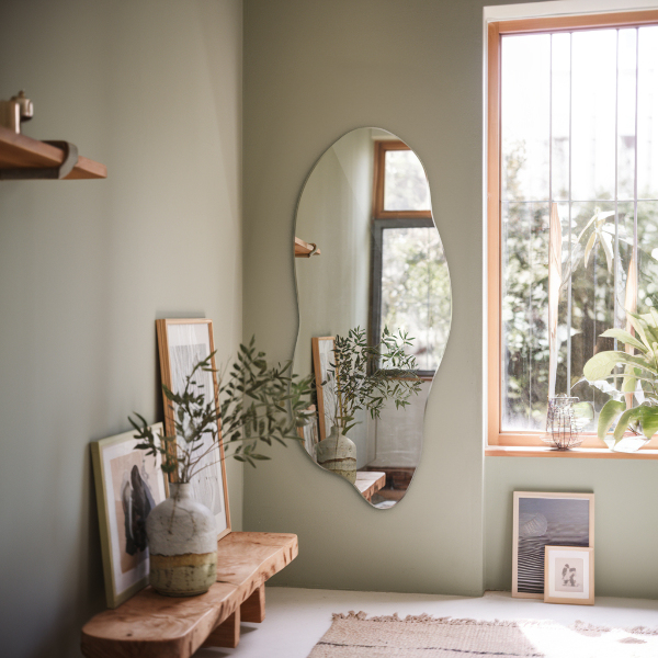 Asymetrischer spiegel ohne Rahmen 40x90 cm