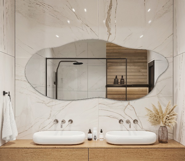 Unförmiger spiegel modern 45x100 cm