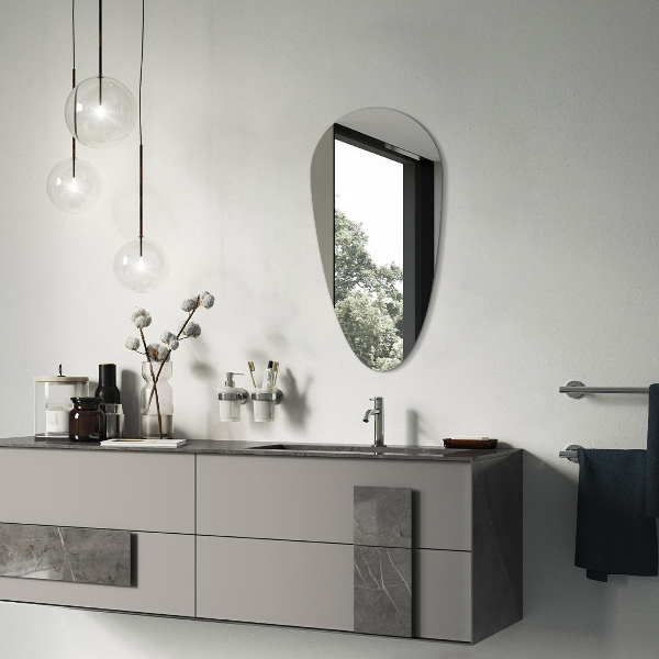 Rahmenlos spiegel in tropfenform 40x80 cm