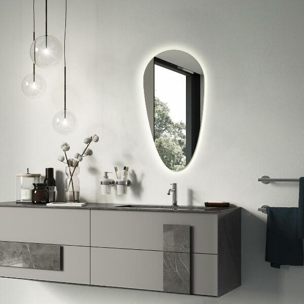 Spiegel tropfen mit beleuchtung 40x80 cm