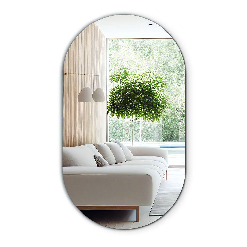 Spiegel oval modern rahmenlos 58x100 cm