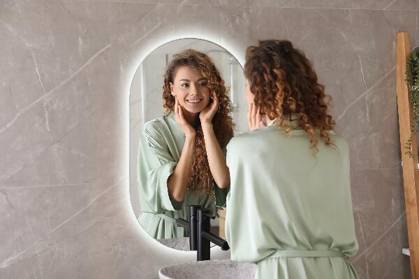 Spiegel oval beleuchtet 40x70 cm