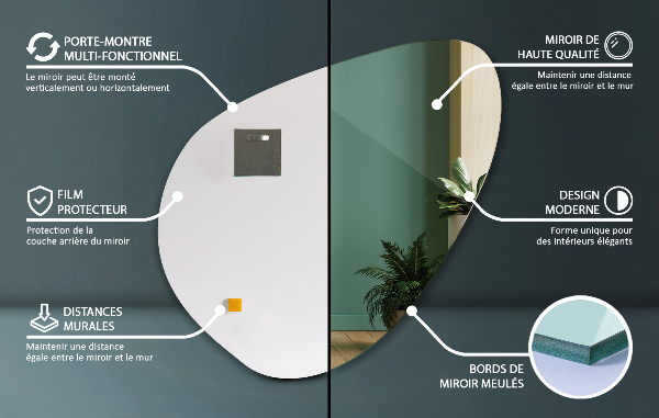 Spiegel organische form 48x48 cm
