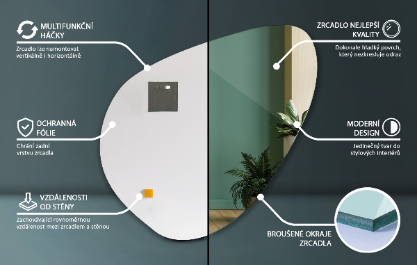 Spiegel organischer 58x58 cm