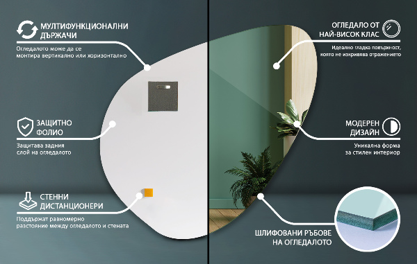 Spiegel organischer 58x58 cm