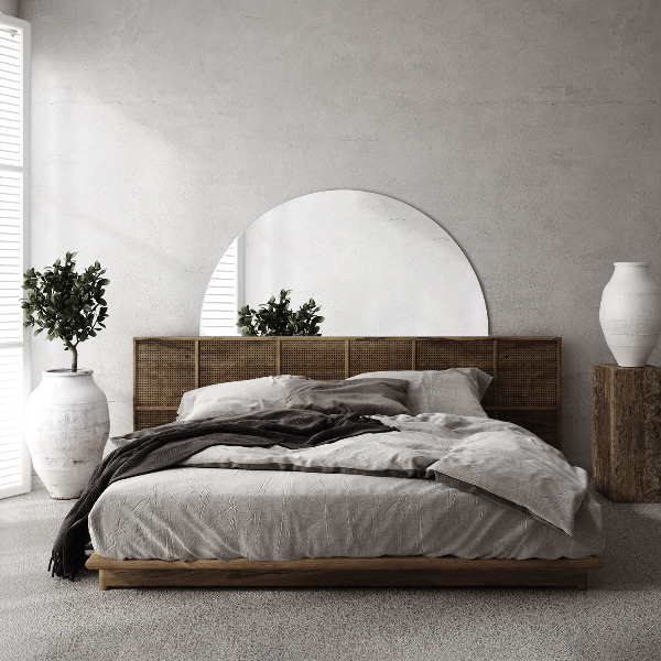 Wand halbrunder spiegel ohne rahmen 35x70 cm