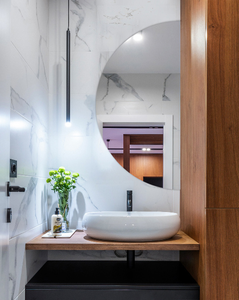 Rahmenlos halbrunder deko spiegel 50x100 cm