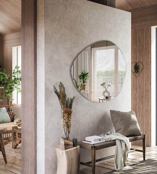 Designer asymmetrischer spiegel ohne rahme 58x58 cm