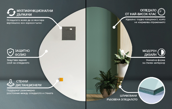 Rahmenlos ausgefallene spiegel 97x96 cm