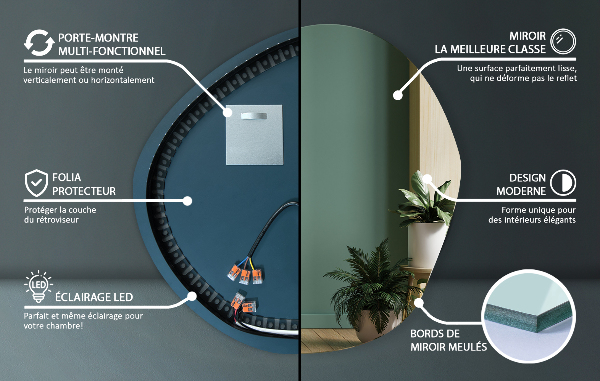 Ausgefallene spiegel mit led 87x86 cm