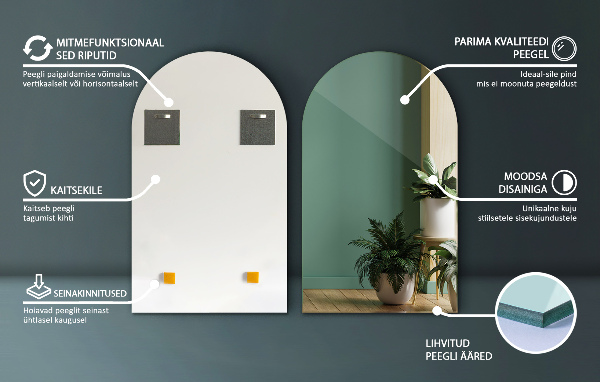 Bogen spiegel 45x80 cm