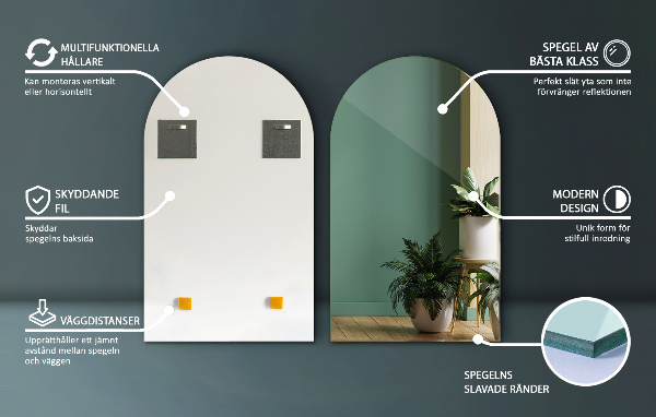 Halb ovaler spiegel 50x90 cm