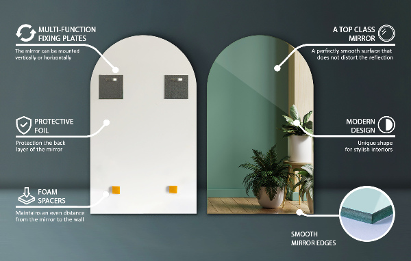 Halb ovaler spiegel 50x90 cm