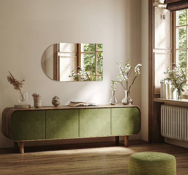 Halb ovaler spiegel dekorativ 60x100 cm