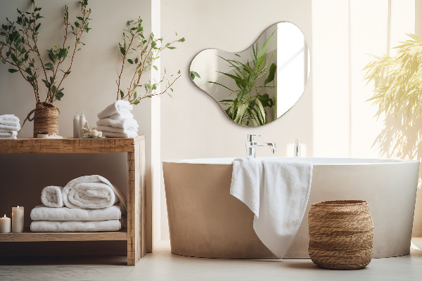 Organische spiegel ohne rahmen 77x77 cm