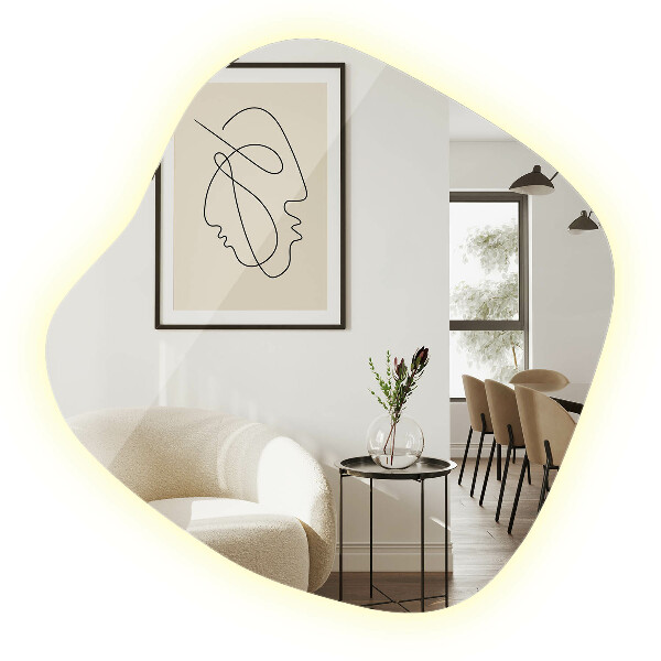 Unregelmäßiger spiegel mit led 77x77 cm