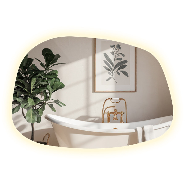 Unregelmäßiger spiegel mit led 49x34 cm