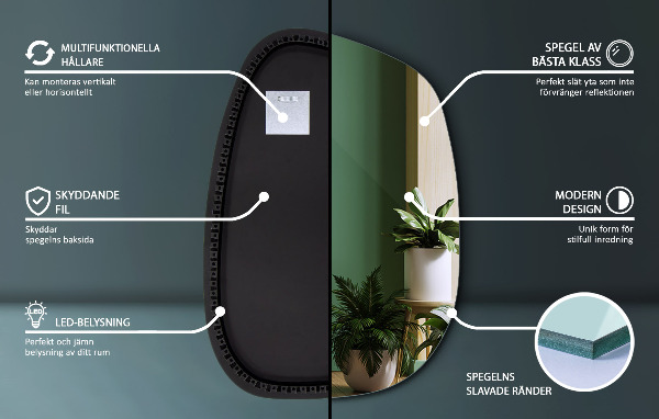 Led spiegel organisch 79x57 cm