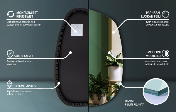 Led spiegel organisch 79x57 cm