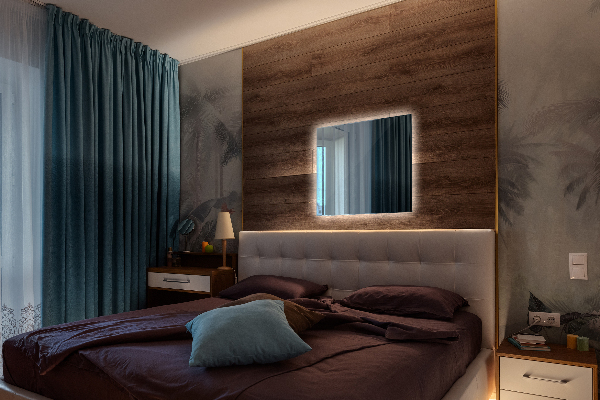 Led spiegel rechteckiger 50x50 cm