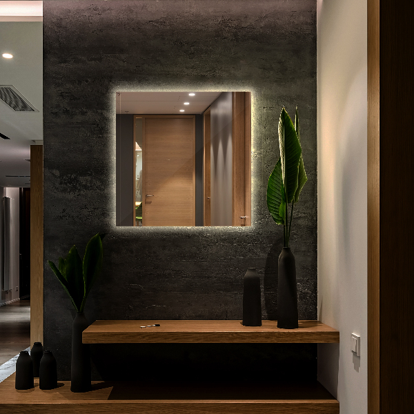 Badezimmer spiegel rechteckiger mit licht 50x50 cm