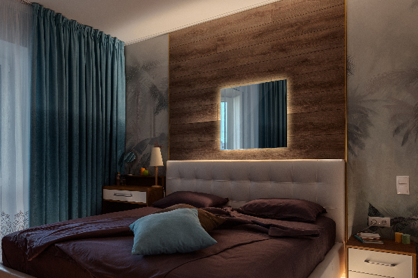 Badezimmer spiegel rechteckiger mit licht 50x50 cm